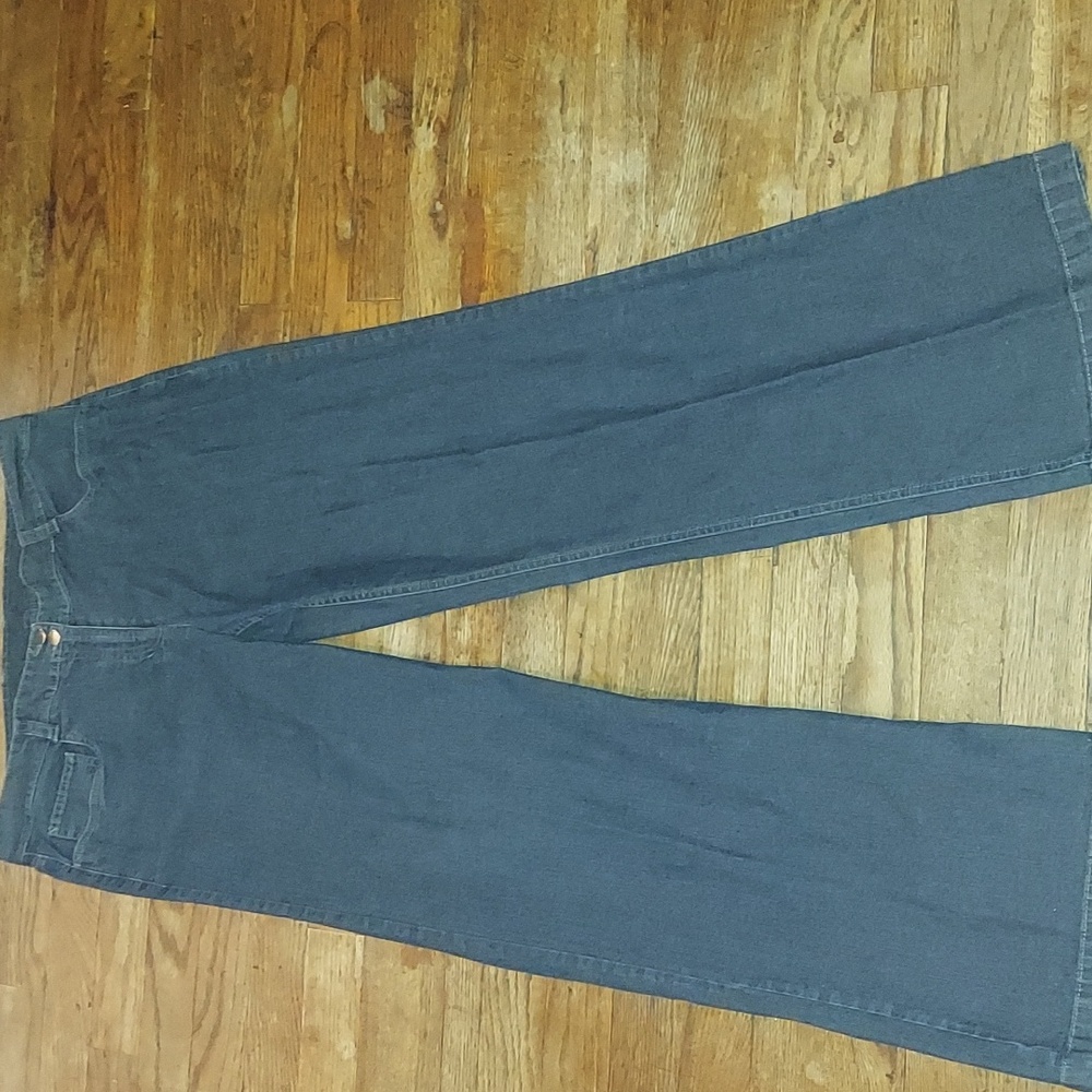 Eileen Fisher Lightweight M Straight Leg Jeans, Light Rinse, Double Button Waist - Picture 1 of 6